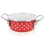 Casserole �maill�e - orion - tecka - 600 ml - 14 cm - rouge avec pois blancs - tous feux dont induction ...