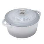 Casserole en fonte - kinghoff - kh - 1520 - 21 cm - �mail gris - capacit� 24 l