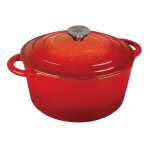 Casserole en fonte - kinghoff - kh - 1529 - 24 cm - �mail rouge - capacit� 4l