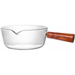 Casserole en verre avec poignée en bois - h2551 - 600ml - compatible gaz et micro - ondes Casserole en verre avec poignée en bois - h2551 - 600ml - compatible gaz et micro - ondes