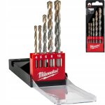 Cassette de forets � b�ton - milwaukee - 5 pi�ces - 4 - 10 mm - percussion - carbure - double tranchant ...