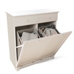 Catavana - meuble � linge 45l armoire � linge 2 compartiments avec paniers amovibles