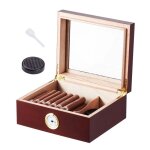 Cave  cigares - duoku - bois de cdre - avec dessus en verre - avec humidificateur hygromtre sparateur ...