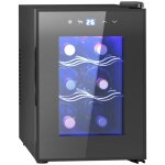 Cave  vin 6 bouteilles 17l - homcom - temprature rglable 8 - 18 - 265 x 515 x 393 cm