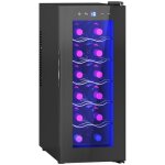 Cave  vin - homcom - 12 bouteille 30l - thermolectrique double et silencieux - contrle de la temprature ...