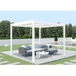 Pergola bioclimatique autoportante - cazeboo - santa - 3x3m - aluminium - blanc - lames orientables acier ...