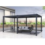 Pergola bioclimatique autoportante - cazeboo - santa - 5x3m - gris anthracite - aluminium - lames orientables ...