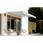 Cazeboo store banne monobloc blanc vecchio 25m x 2m toile beige