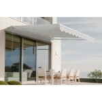 Cazeboo store banne monobloc blanc vecchio 3m x 25m toile beige