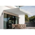 Cazeboo store banne monobloc blanc vecchio 4m x 3m toile beige
