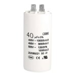 Cbb60 condensateur fonctionnement 40uf 450v ac double insert 50 / 60hz cylindre 94x49mm blanc pour moteur ...