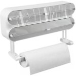 Ccykxaa 3 en 1 distributeur papier aluminium et film devidoir mural essuie tout pour cuisine drouleur ...