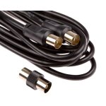 C�ble dantenne tv - cdl - micro - 5 m - connecteurs plaqu�s or - adaptateur femelle - femelle