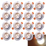 Cecaylie 3w spots led encastrables 85mm blanc chaud 3000k bureau biblioth�que dressing 20 pi�ces spots ...