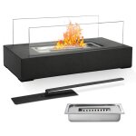 Cecaylie chemine de table biothanol carre feu de table dcoratif avec outil d?extinction 35 x 18 x ...