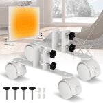 Cecaylie pieds de support pour radiateur kit de montage au sol 2 supports rouleables en mtal.