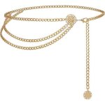 Ceinture  chane multicouche pour femmes et filles ceintures rglables pour le corps pour robes en jean ...