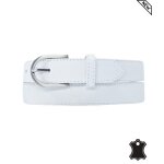 Ceinture en cuir de vachette pour femme - lgance intemporelle - couleur blanche