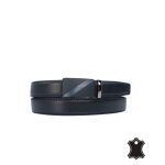 Ceinture homme - jcl - cuir vachette noir - ajustable - boucle automatique - largeur 35 cm