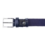 Ceinture lastique tresse pierre cardin - bleu - extensible - dcontracte - pour hommes
