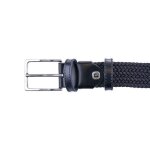 Ceinture lastique tresse pierre cardin - noir - extensible - dcontracte - pour hommes