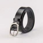 Ceinture femme ecelen - ceinture en cuir pour jeans et pantalons dcontracts - noir
