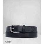 Ceinture femme - jcl - cuir de vachette - design �l�gant - couleur noir - largeur 30 mm