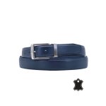Ceinture homme - jcl - bleu marine - 100% cuir - sangle r�glable - taille unique 120cm