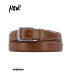 Ceinture homme - jcl - marron - cuir de buffle - sangle r�glable - boucle chrom�e