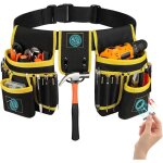 Ceinture porte - outils 26 poches ceinture amovible r�glable 78?122 cm aimants tissu oxford jaune