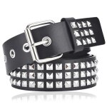 Ceinture  rivets en cuir werforu ceinture  rivets en mtal punk rock pour femmes et hommes ceinture ...