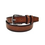 Ceinture homme - kenny jones - classique - synth�tique - couleur cognac - largeur 3. 5cm