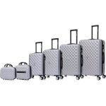 Celims france - set de valises 6 pices bagage  main + cabine + moyenne + grande + 2 vanity gris