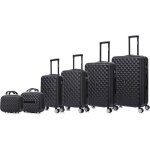 Celims france - set de valises 6 pices bagage  main + cabine + moyenne + grande + 2 vanity noir
