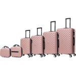 Celims france - set de valises 6 pices bagage  main + cabine + moyenne + grande + 2 vanity rose gold ...