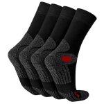 Celodoro 4 paires de chaussettes unisexes ? randonn�e sport & travail respirantes et renforc�es - noir ...