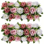 Centres de table floraux - lot de 2 - 4978 cm - fleurs artificielles - rose poudr�