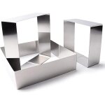 Cercle � g�teau 3 pi�ces ensemble de cercle � g�teau � 12 / 15 / 18 cm moule de cuisson carr� en acier ...