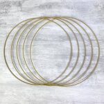 Cercles en métal - lealoo - lot de 5 - doré - 30 cm - pour abat - jour et attrape - rêves Cercles en métal - lealoo - lot de 5 - doré - 30 cm - pour abat - jour et attrape - rêves