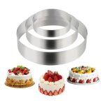 Cercle patisserie 3 pcscercle a patisserie ronds en acier inoxydable diam�tre 10 / 15 / 20 cm hauteur ...