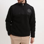 Cerruti 1881 sweat - shirt polaire demi zip sherpa frontignan noir homme