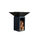 Cevenol brasero plancha barbecue double cuve acier thermolaqué - avec rangement bois - noir - design ... Cevenol brasero plancha barbecue double cuve acier thermolaqué - avec rangement bois - noir - design ...