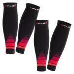 Cflex manchons de compression mollet sport pour hommes et femmes (2 paires) - noir rouge