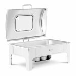 Chafing dish - helloshop26 - 85 litres - acier inoxydable - 2 brûleurs - hublot en verre Chafing dish - helloshop26 - 85 litres - acier inoxydable - 2 brûleurs - hublot en verre