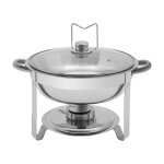 Chafing dish buffet r�cipient de maintien au chaud rond en acier inoxydable 5 l chauffe - plat avec couvercle ...
