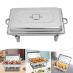 Chafing dish chauffe - plat en acier inoxydable 9 l avec couvercle et support de combustible pour restauration ... Chafing dish chauffe - plat en acier inoxydable 9 l avec couvercle et support de combustible pour restauration ...