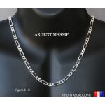 Chaine 50cm - en argent massif 925 rhodi� v�ritable - maille carr� v�nitienne 1. 3mm environ pour homme ...