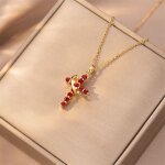 Chaîne en acier inoxydable pendentif croix en cuivre pour femmes collier de luxe en zircon couronne rotative ... Chaîne en acier inoxydable pendentif croix en cuivre pour femmes collier de luxe en zircon couronne rotative ...