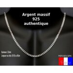 Chaine en argent 925 massif 55cm pour homme en argent maille gourmette �paisse moyenne 3. 5mm avec boite ...