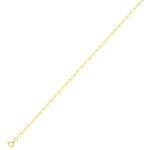 Chane de cou - femme - forat - trombone - fine - 45 cm - 12 mm - plaqu or jaune 750 / 1000 - 3 microns ...